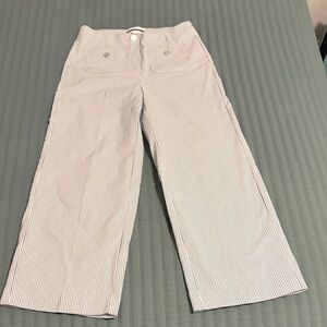 Jules & Leopold Striped Capris - White and Gray